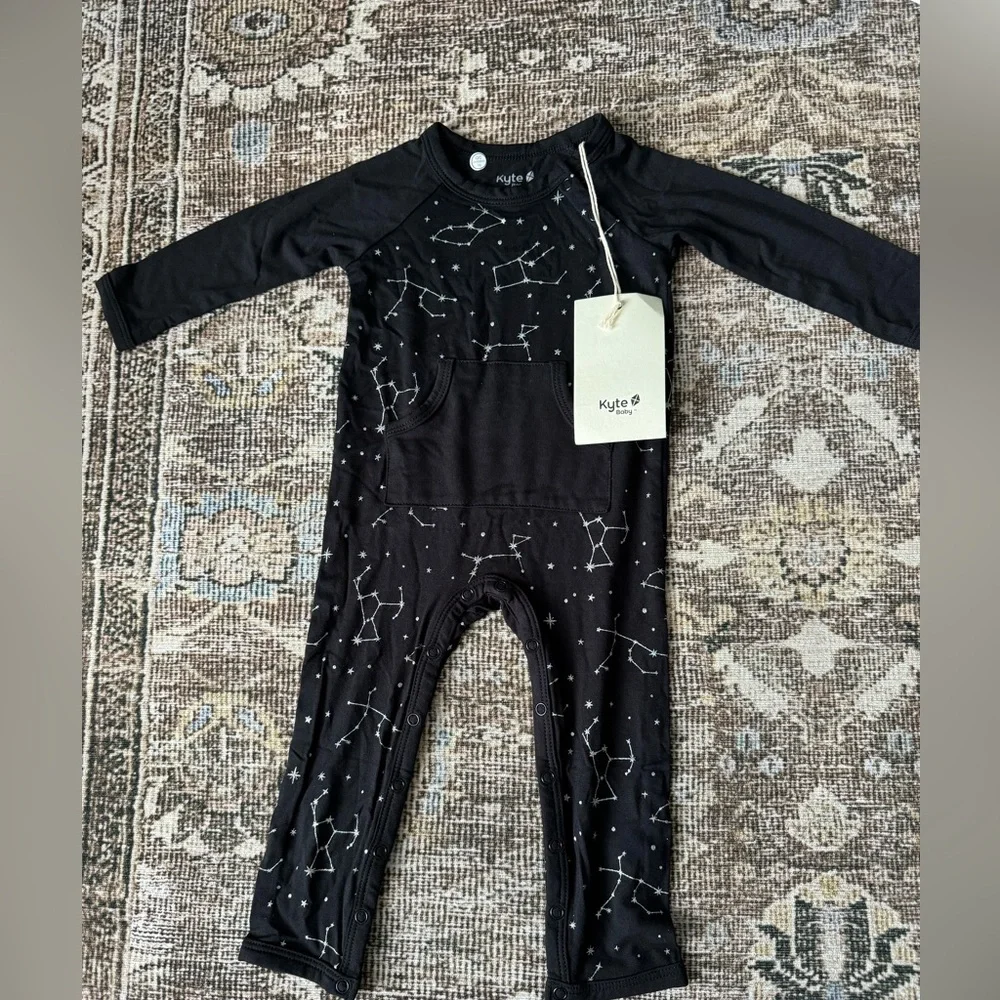 Kyte NWT  Bamboo Pajamas Sleeper Longall in Midnight Constellation Black - Picture 8 of 8